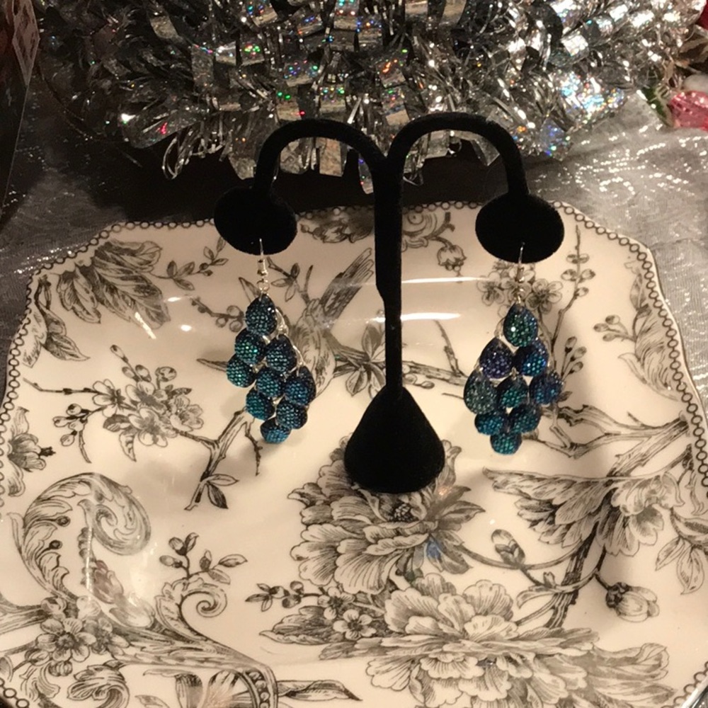 Blue and silver glittery earrings!  Fashion by Mix It